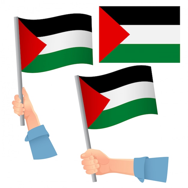 Vlag van palestina in de hand set