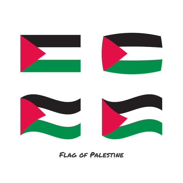 Vlag van Palestina instellen vectorillustratie