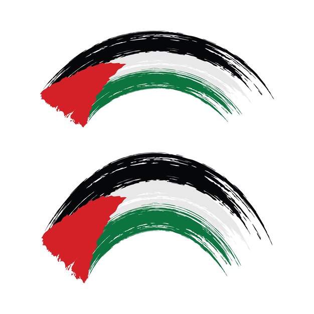 Vlag van Palestina kwast verf stijl vector illustratie