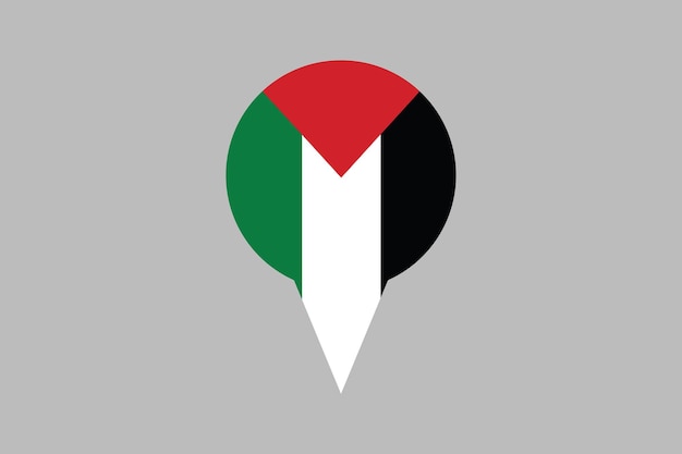 Vlag van Palestina met locatie teken originele en eenvoudige vlag van Palestina