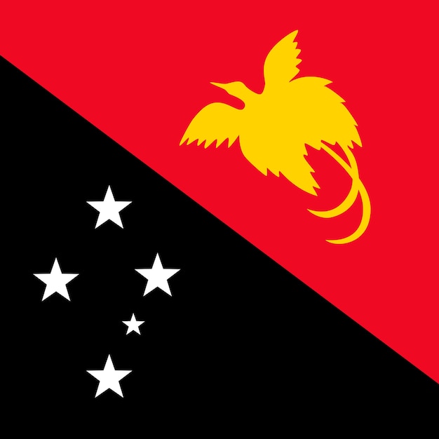 Vlag van Papoea-Nieuw-Guinea officiële kleuren Vectorillustratie