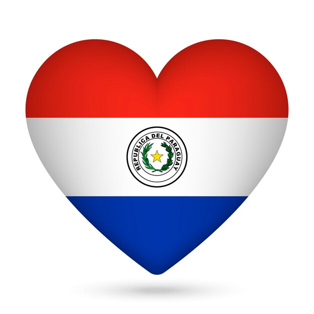 Vlag van Paraguay in hartvorm Vector illustratie