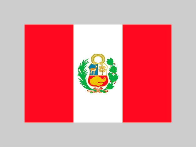 Vlag van Peru officiële kleuren en verhouding Vectorillustratie