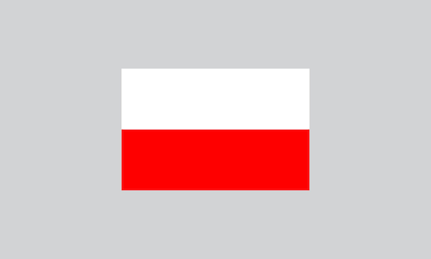 Vlag van Polen vectorillustratie Vlagpictogram Standaardkleur Standaardformaat Een rechthoekige vlag