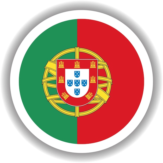 Vlag van Portugal ronde vorm