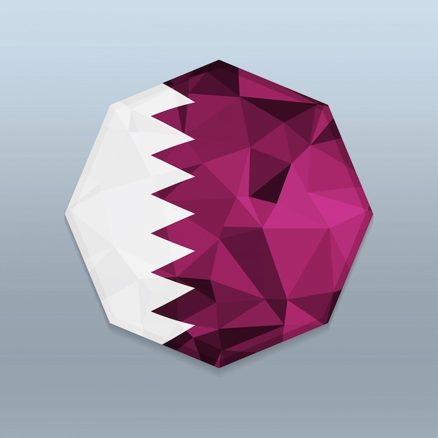 Vlag van qatar met octagone-ontwerpvector