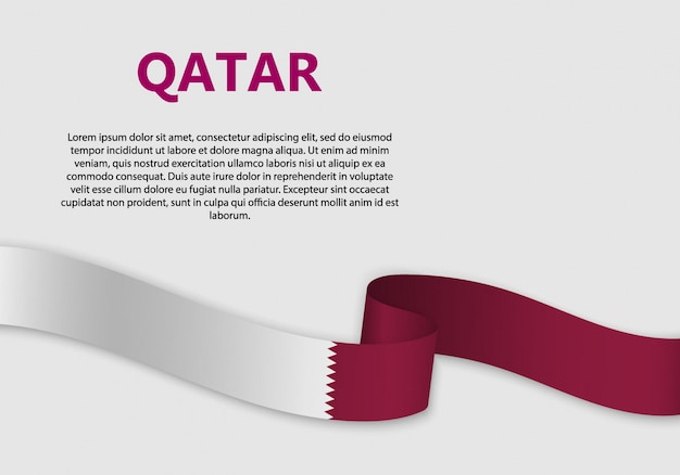 Vlag van qatar vlag zwaaien