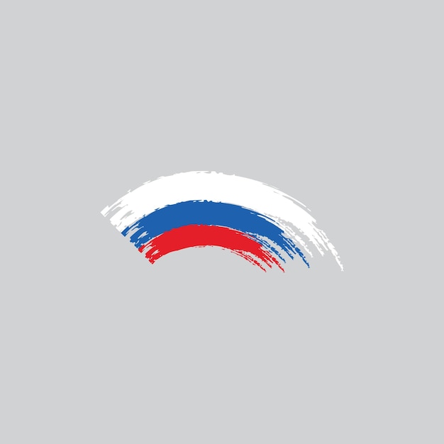 Vlag van Rusland in penseelstreek Vector