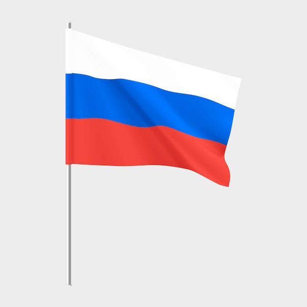 Vlag van rusland nationale realistische vlag van de russische federatie vector