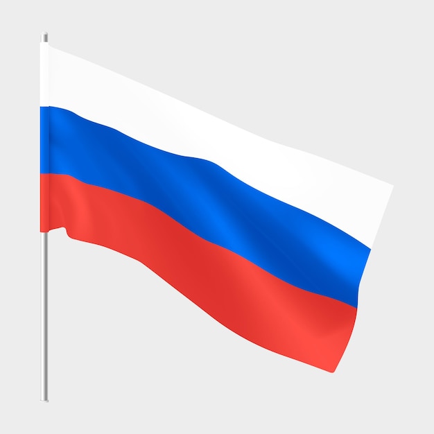 Vlag van rusland nationale realistische vlag van de russische federatie