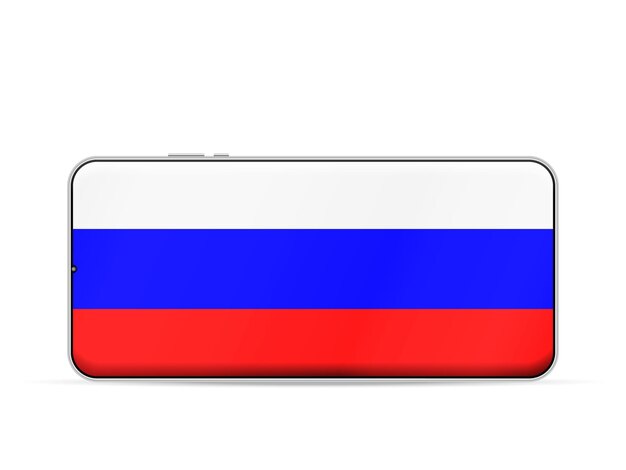 Vlag van Rusland op het smartphonescherm