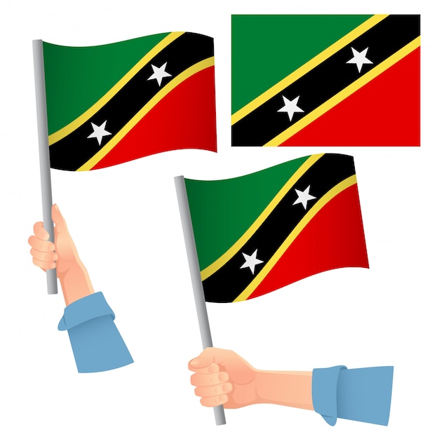 Vlag van Saint Kitts en Nevis in de hand set