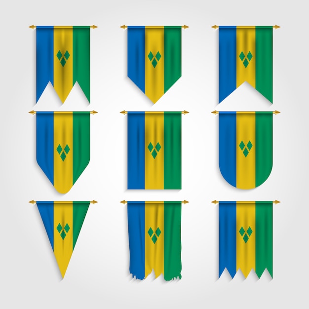 Vlag van Saint Vincent en de Grenadines In Verschillende Vormen