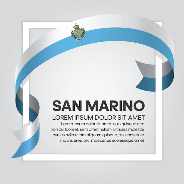 Vlag van San Marino lint, vectorillustratie op een witte achtergrond