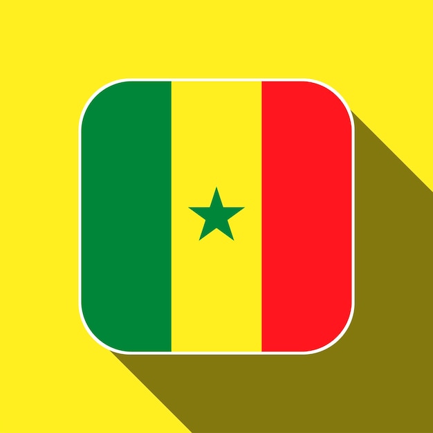 Vlag van Senegal officiële kleuren Vectorillustratie