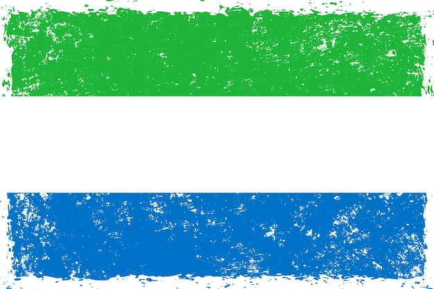 Vlag van Sierra Leone in grunge noodlijdende stijl