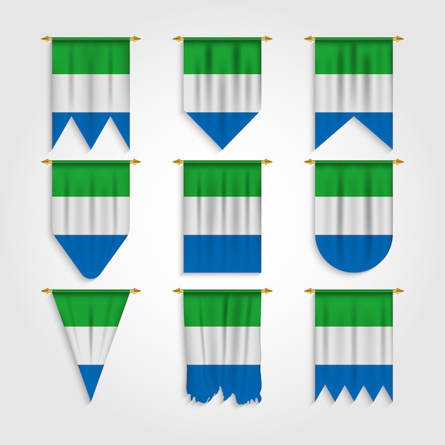 Vlag van Sierra Leone in verschillende vormen, Vlag van Sierra Leone in verschillende vormen