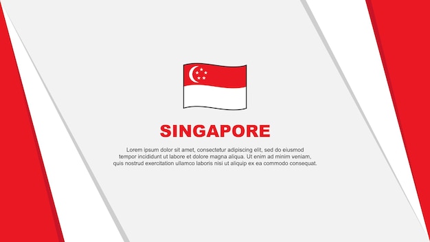 Vlag van Singapore abstracte achtergrond ontwerpsjabloon Singapore Onafhankelijkheidsdag Banner Cartoon vectorillustratie Vlag van Singapore