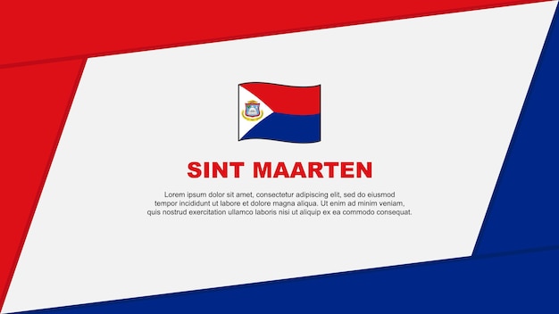 Vlag van Sint Maarten Abstracte achtergrond Ontwerpsjabloon Sint Maarten Onafhankelijkheidsdag Banner Cartoon Vector Illustratie Sint Maarten Banner