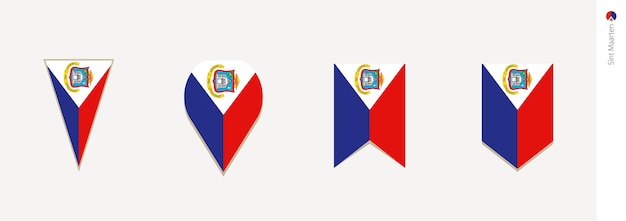 Vlag van Sint Maarten in verticale ontwerp vectorillustratie