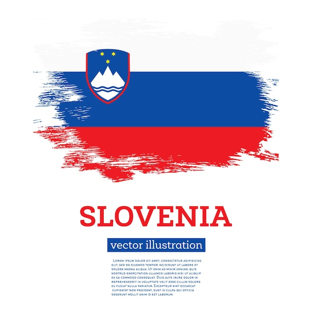 Vlag van Slovenië met penseelstreken Onafhankelijkheidsdag