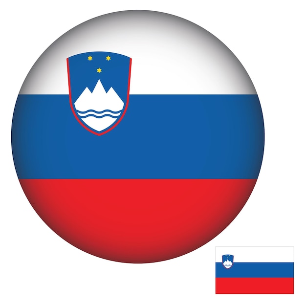 Vector vlag van slovenië ronde vorm