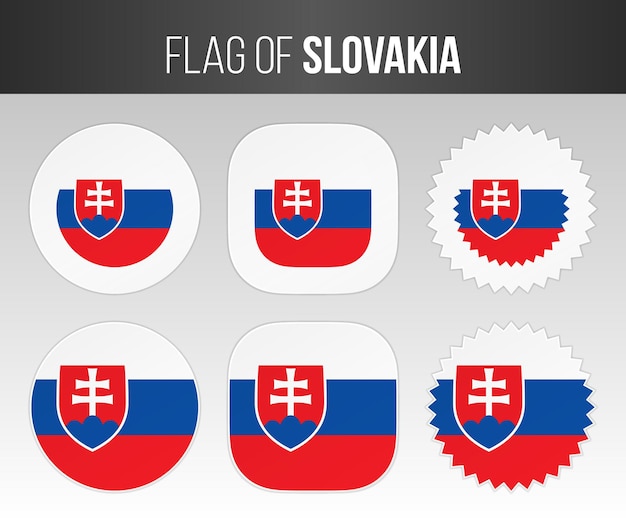 Vlag van Slowakije etiketten badges en stickers Illustratie vlaggen van Slowakije geïsoleerd