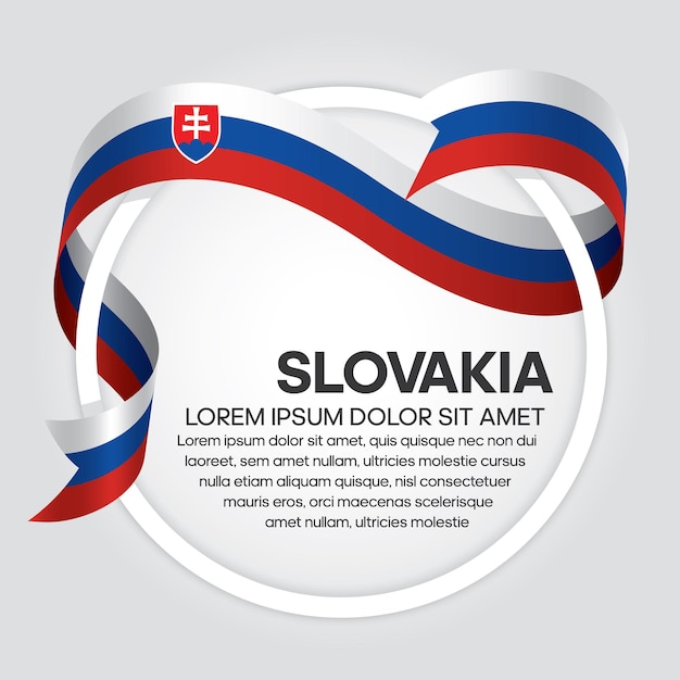 Vlag van slowakije lint vectorillustratie op een witte achtergrond