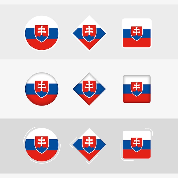 Vlag van Slowakije pictogrammen instellen vector vlag van Slowakije