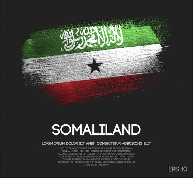 Vlag van Somaliland Gemaakt van Glitter Sparkle Brush Paint