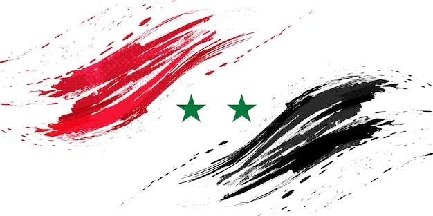 Vector vlag van syrië met penseeleffect