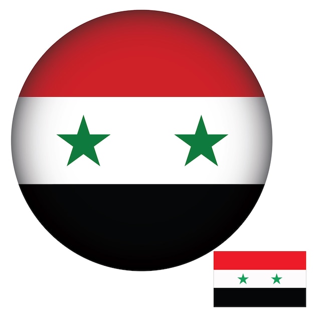 Vector vlag van syrië ronde vorm