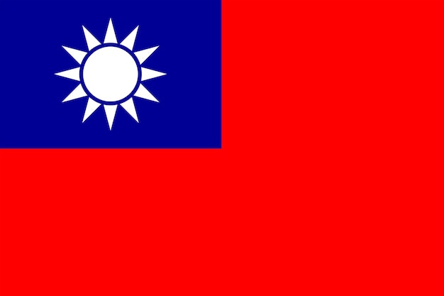 Vector vlag van taiwan, een groot aziatisch land