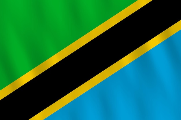 Vlag van tanzania met zwaaieffect, officiële verhouding.