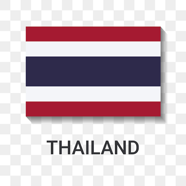 Vlag van thailand pictogram vectorillustratie