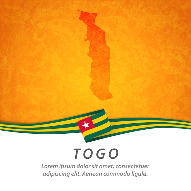 Vlag van Togo met centrale kaart