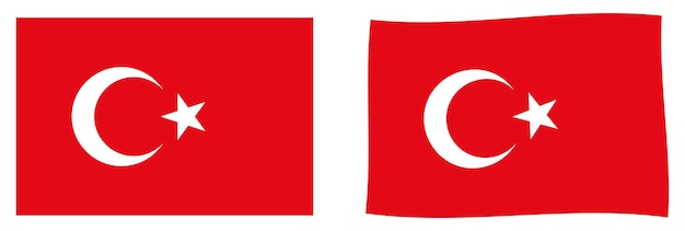 Vector vlag van turkije. eenvoudige en licht golvende versie.