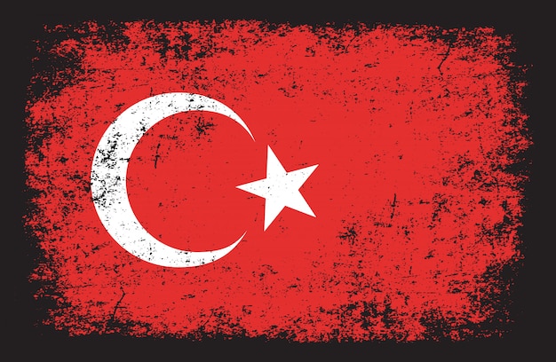 Vlag van turkije in grungestijl