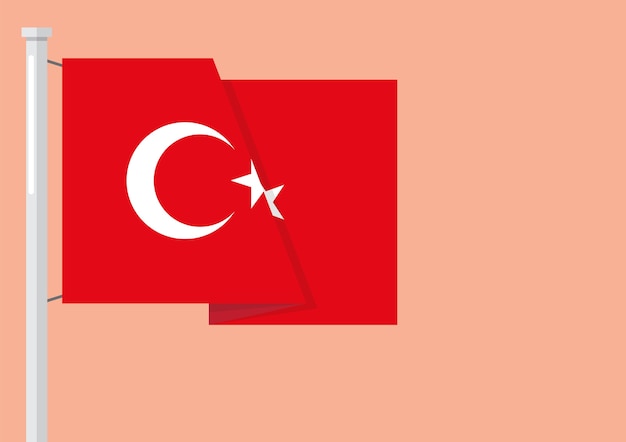 Vlag van turkije met copyspace