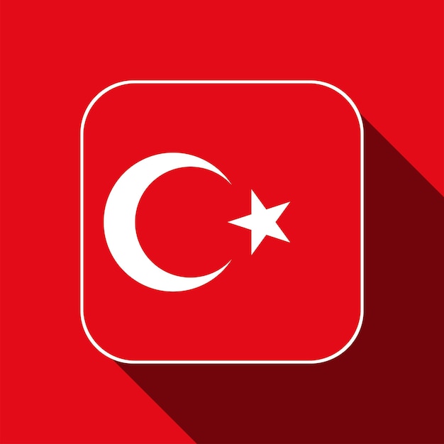 Vlag van Turkije officiële kleuren Vector illustratie