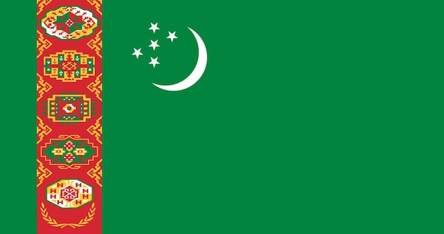 Vlag van Turkmenistan in vector