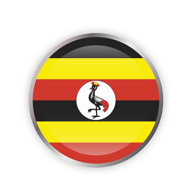 Vlag van Uganda in ronde vorm