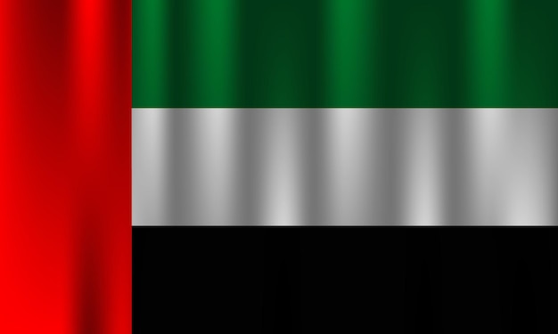 vlag van uni arabische emiraten land natie symbool 3d textiel satijn effect achtergrond behang vector