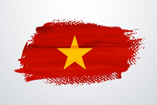 Vlag van vietnam penseelverf