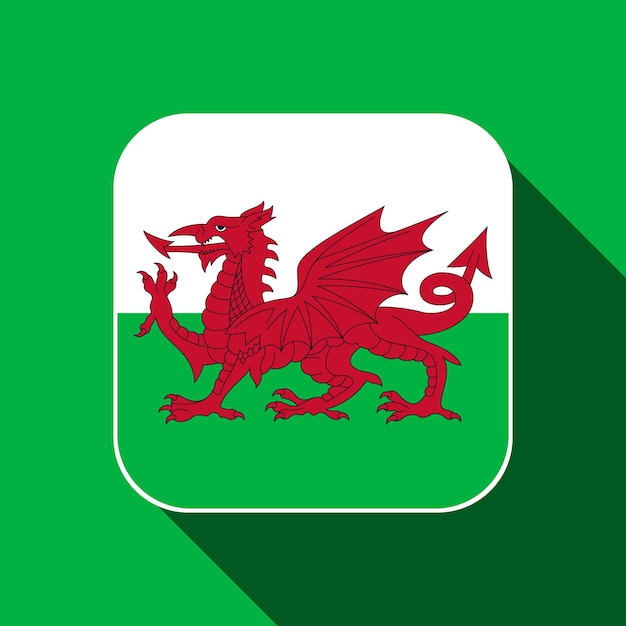 Vlag van Wales officiële kleuren Vectorillustratie