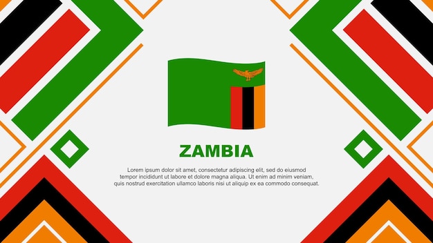 Vlag van Zambia Abstract achtergrondontwerp sjabloon Zambië Onafhankelijkheidsdag Banner Wallpaper Vector Illustratie Vlag van Zimbabwe