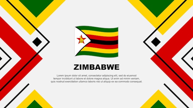 Vlag van Zimbabwe Abstract achtergrondontwerp sjabloon Zimbabwe Onafhankelijkheidsdag Banner Wallpaper Vector Illustratie Zimbabwe Illustratie