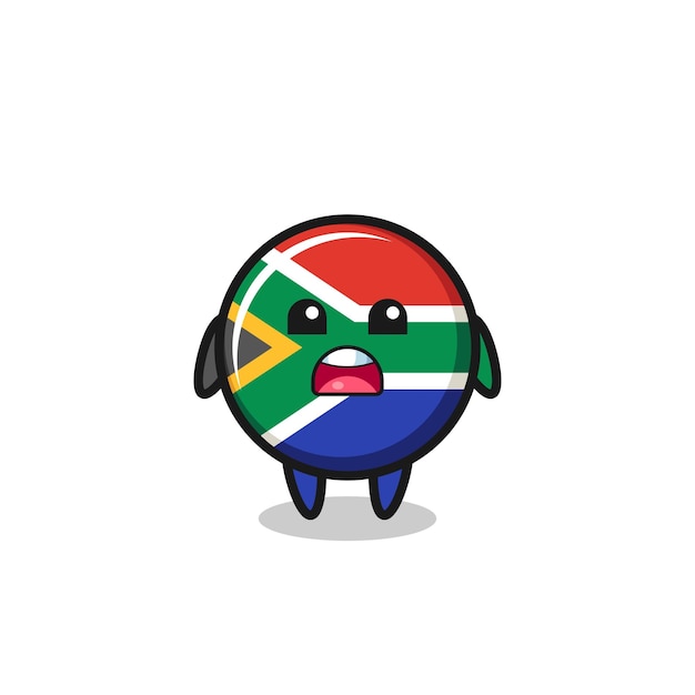 Vlag van Zuid-Afrika met een verontschuldigende uitdrukking die zegt dat het me spijt