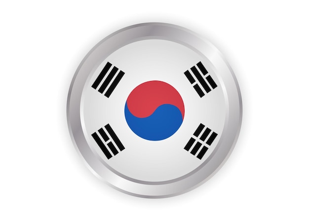 Vlag van Zuid-Korea knoppictogram
