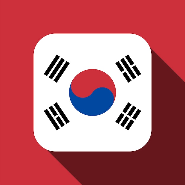 Vlag van Zuid-Korea officiële kleuren Vectorillustratie